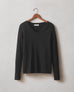 Women's Premium Slub Long Sleeve V-Neck Tee - Black